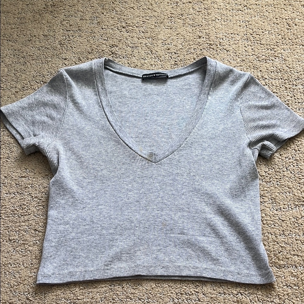 Brandy Melville Gray Baby Tee